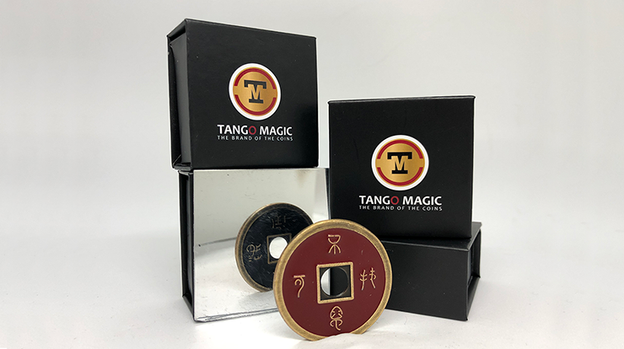 Chinese Coin (CH0019) Black & Red by Tango Magic - Tricks