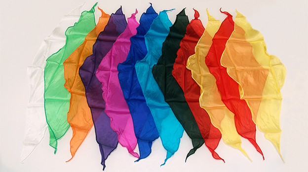 Diamond Cut Silk 18 inch 12 Pack (Assorted) Magic by Gosh - Trick