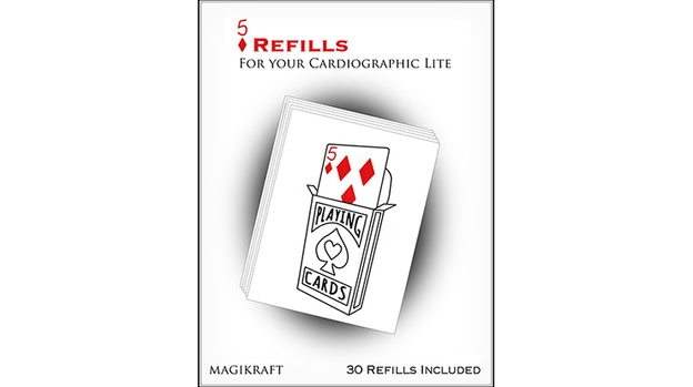 Cardiographic Lite RED CARD 5 of Diamonds Refill by Martin Lewis - Trick