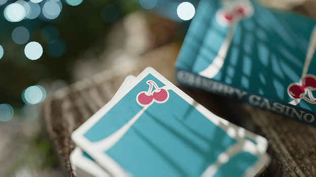 Cherry Casino (Tropicana Teal) Playing Cards by Pure Imagination Projects