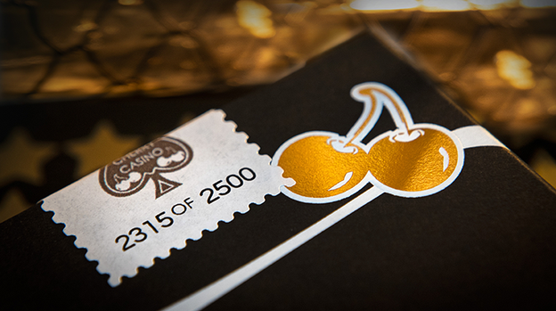 Limited Edition Cherry Casino (Monte Carlo Black and Gold) Numbered Seals Playing Cards by Pure Imagination Projects