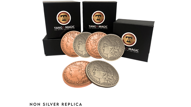 Replica Morgan Hopping Half (Gimmicks and Online Instructions) by Tango Magic - Trick