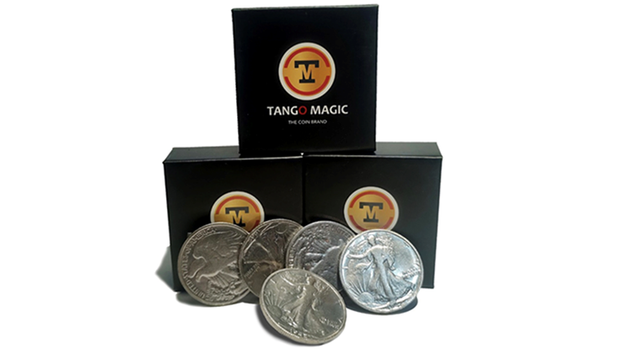 Replica Walking Liberty Expanded Shell plus 4 coins (Gimmicks and Online Instructions) by Tango - Trick