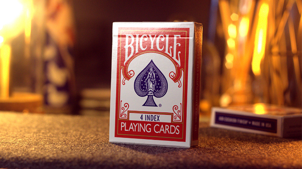 Bicycle 4 Index Red (Gimmicks and Online Instructions)