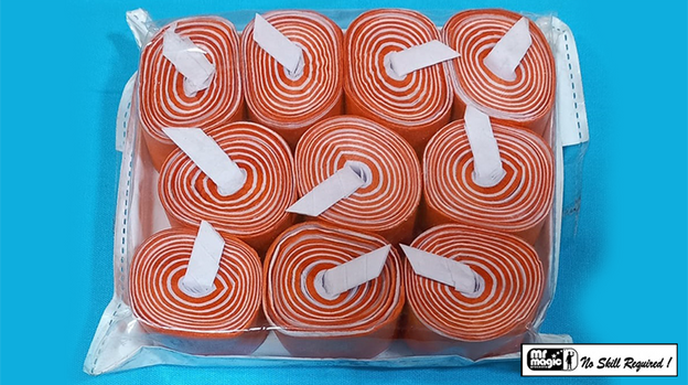 Mouth Coil 60ft/10ct (Orange/White) by Mr. Magic - Trick
