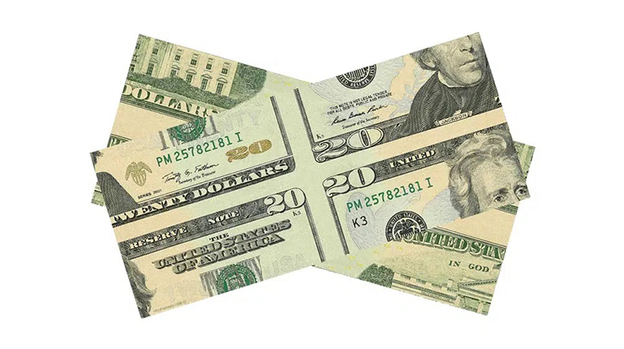 MAGIC MISMADE BILL (USD 20 Dollar Bill) by Diamond Jim Tyler