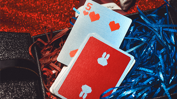 Limited Holographic Edition Surprise Deck V5 (Red) Playing cards by Bacon Playing Card Company
