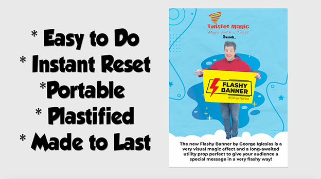 FLASHY BANNER (HAPPY BIRTHDAY) by George Iglesias & Twister Magic - Trick