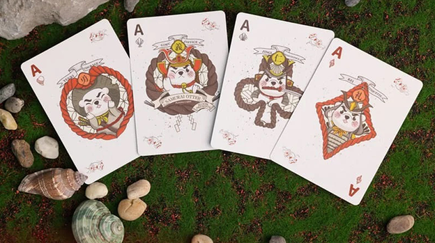Samurai Otter Playing Cards - Hono Edition (Standard red) Playing Cards