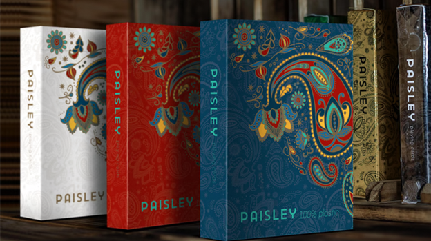 Plastic Paisley Poker Red Playing Cards by Dutch Card House Company