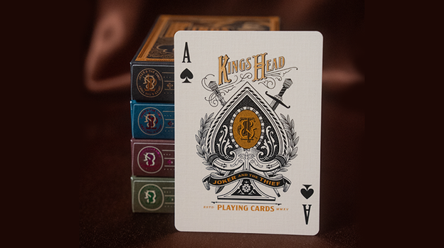 King's Head (Black and Gold Foil) Playing Cards by Joker and the Thief