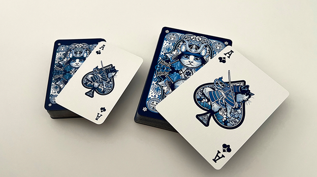 Neko Samurai (Mini Blue) Playing Cards