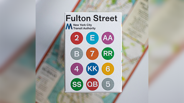 WHITE EDITION FULTON STREET MTA PLAYING CARDS (1972 VIGNELLI MAP EDITION)
