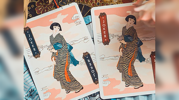 The Great Wave off Kanagawa V3 (Autumn Maple / Peachy Pink) Playing Cards