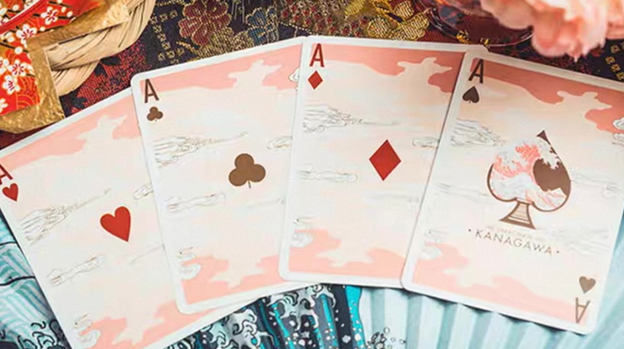The Great Wave off Kanagawa V3 (Autumn Maple / Peachy Pink) Playing Cards