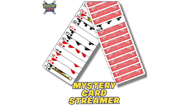 Mystery Card Streamer (Red 6 of Clubs) by PlayTime Magic DEFMA