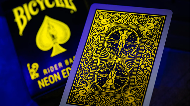Bicycle Neon Rider Back Yellow-Starburst Deck Playing Cards