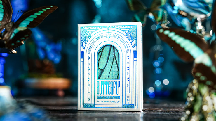 Prism Blue Morpho Playing Cards by TCC Fashion