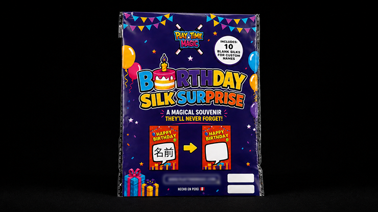 Birthday Silk Surprise REFILL (10 Silks) by PlayTime Magic DEFMA (Purple)