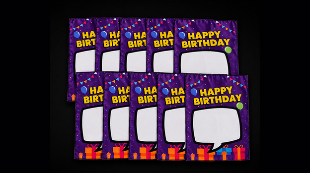 Birthday Silk Surprise REFILL (10 Silks) by PlayTime Magic DEFMA (Purple)