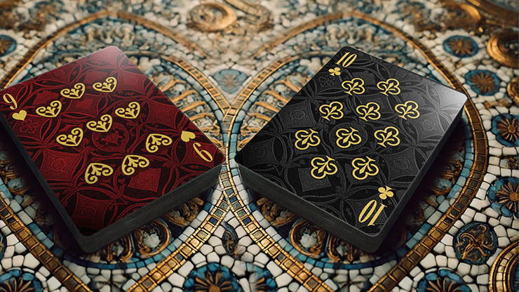 The Spirit of Cubism (Dark Red) Playing Cards