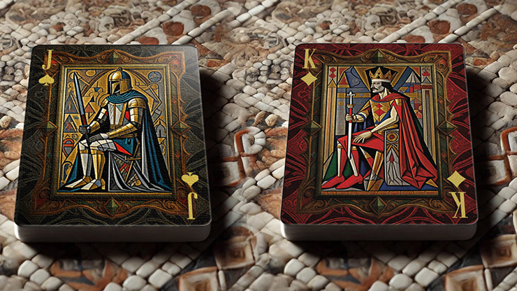 The Spirit of Cubism (Dark Red) Playing Cards