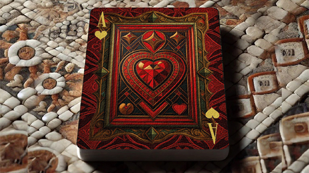 The Spirit of Cubism (Dark Red) Playing Cards