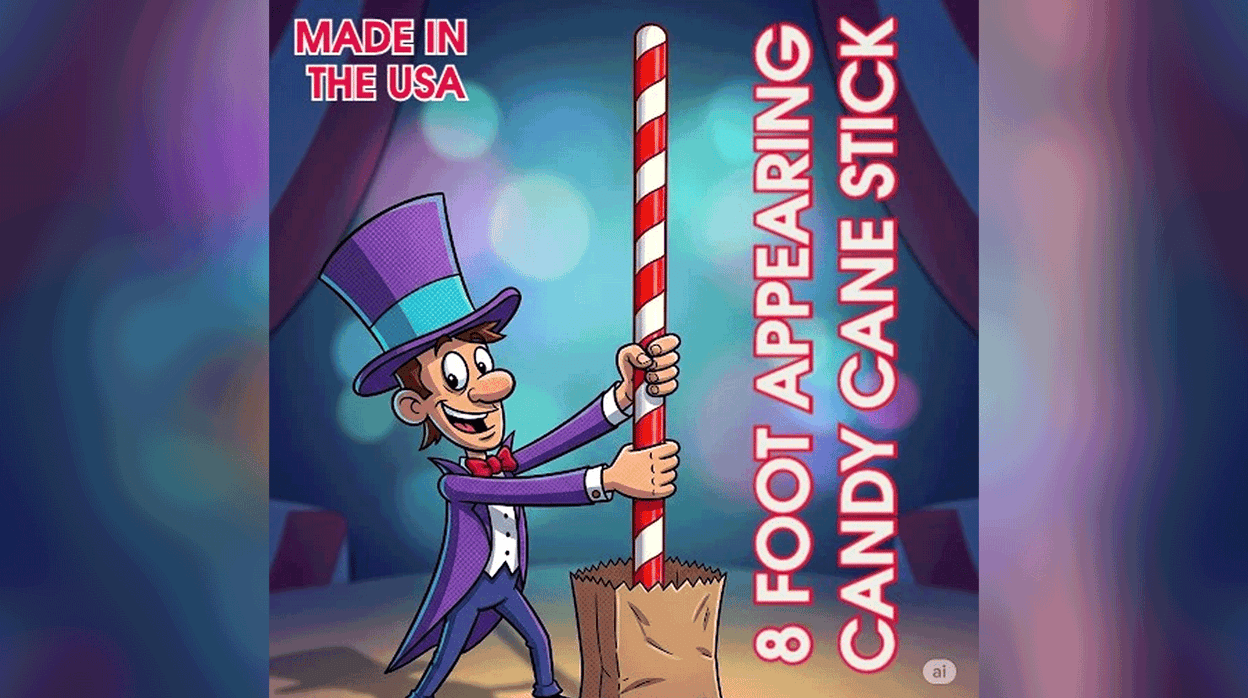 Appearing Candy Cane Red & White - 8 Foot by Big Guys Magic