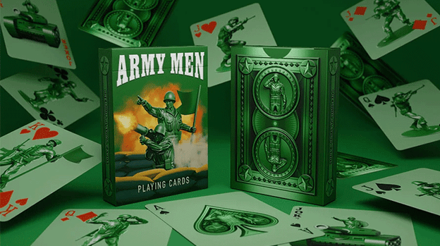 Army Men Playing Cards