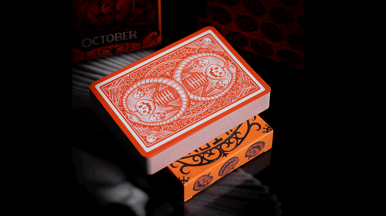 OCTOBER V2 PUMPKIN ORANGE PLAYING CARDS