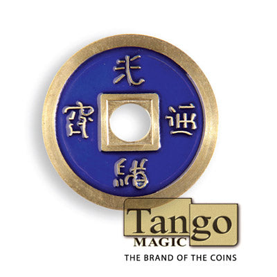 Chinese Coin (CH0021) Blue & Red by Tango Magic - Tricks
